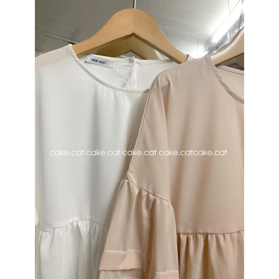 [CÓ SẴN - VIDEO THẬT] Áo voan babydoll tay bồng thắt nơ tay