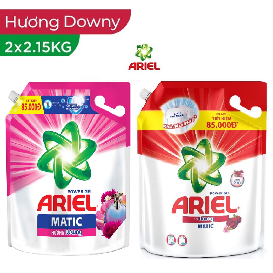 Túi Nước giặt Ariel 2.1L hương Downy Tím /Hồng/Đỏ