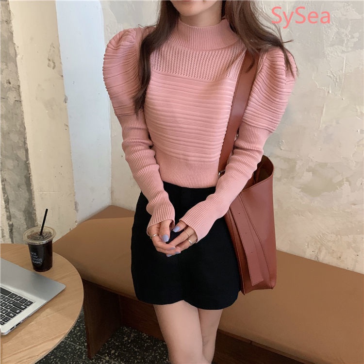 Áo Sweater Dệt Kim Tay Dài Kiểu Hàn Quốc Thời Trang Mùa Thu Cho Nữ