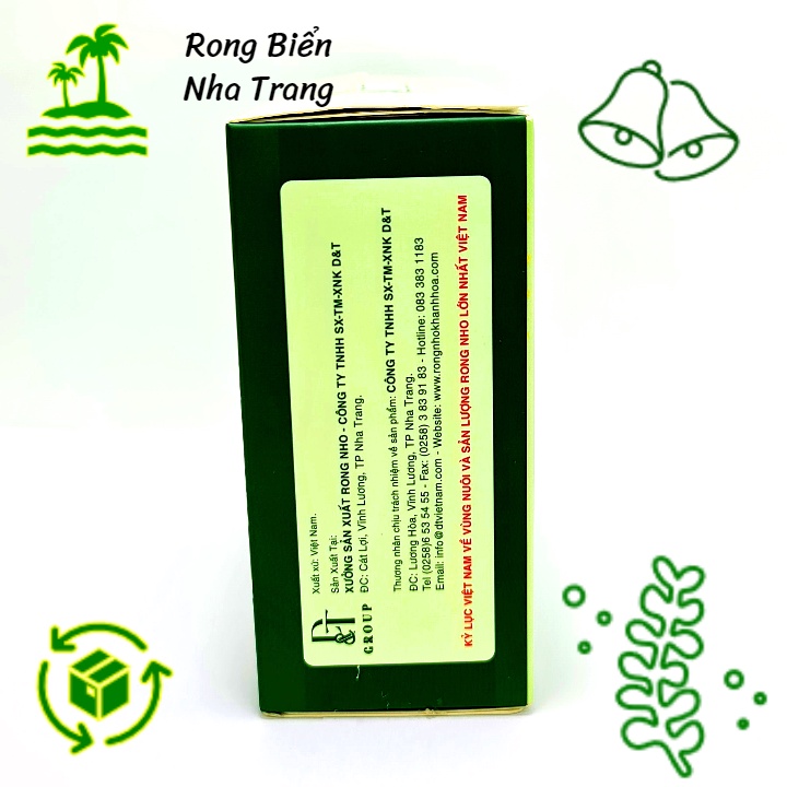 Rong nho tách nước Okinawa hộp 240g  - Tặng 1 gói nước sốt mè rang bên trong hộp