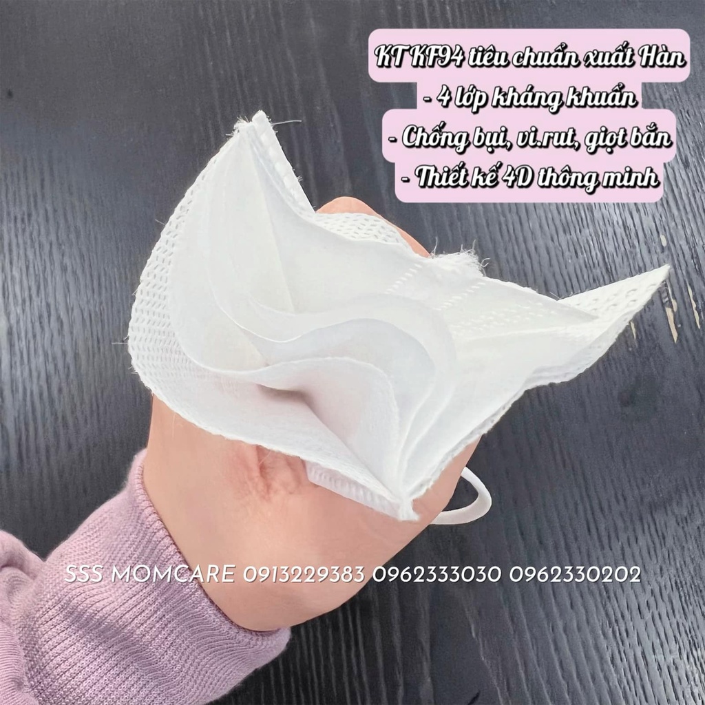 Khẩu Trang Y Tế KF94 4D Nam Khánh Mask 10 chiếc/bịch, 4 Lớp Kháng Khuẩn, Kháng Bụi, Sản Xuất Theo Công Nghệ Hàn Quốc