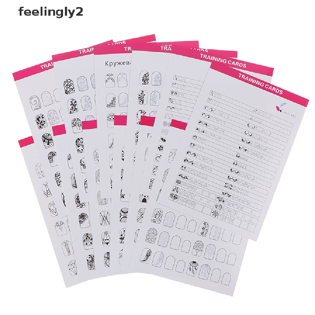 12 giấy khuôn thực hành vẽ móng tay tiện lợi