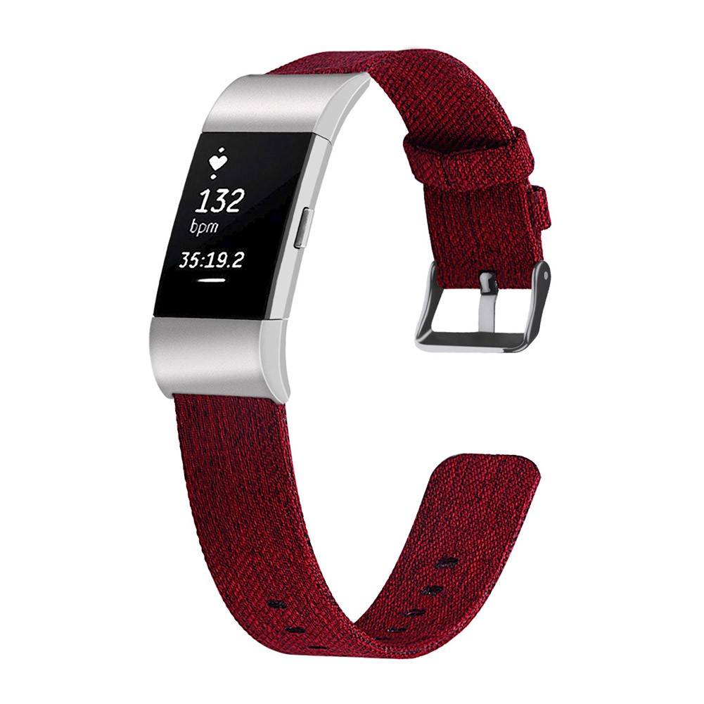 Dây đeo nylon canvas thay thế cho đồng hồ thông minh đeo tay Fitbit Charge 2 phong cách thể thao