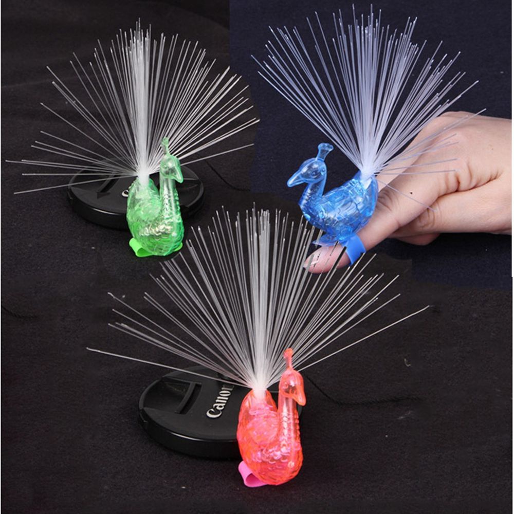 VANES1 Shine Glow Toys Lighting Flash Lamp Luminous Peacock Christmas Kids Toy Fiber Optic Light Multicolor Home  Decoration Party Supplies LED Lights/Multicolor