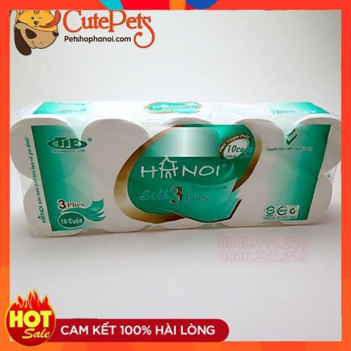 Giấy vệ sinh Hà Nội 3 lớp không lõi bịch 1.7kg 10 cuộn - Phụ kiện thú cưng Hà Nội