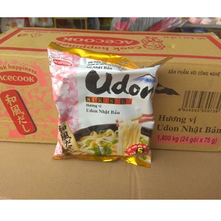Thùng 24 gói mì Udon SưkiSưki hương vị Nhật Bản gói 75g