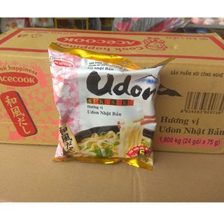 Thùng 24 gói mì Udon SưkiSưki hương vị Nhật Bản gói 75g