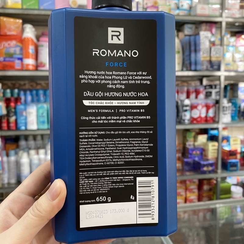 Dầu gội cao cấp Romano Force 650g