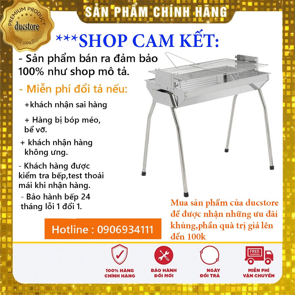 Bếp Nướng Than Hoa Nâng Hạ Vỉ 3 Chế độ Chất Liệu Inox 430 Không Han gỉ Hàng loại 1 được phấn phối bởi ducstore