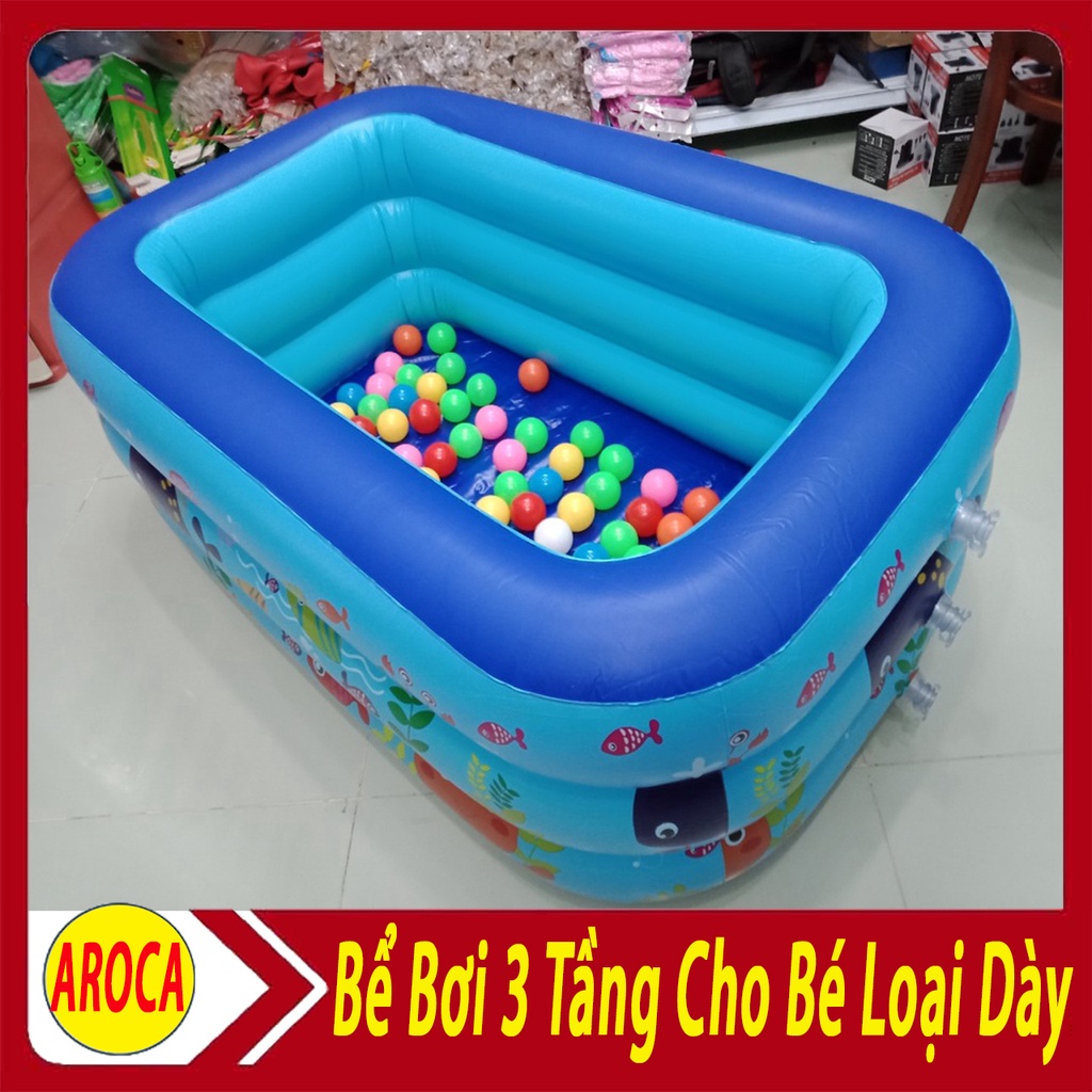 Bể bơi thành cao cho bé, hồ bơi phao bơm hơi tại nhà có đế chống trượt intex - Bảo Hành 1 Năm AROCA