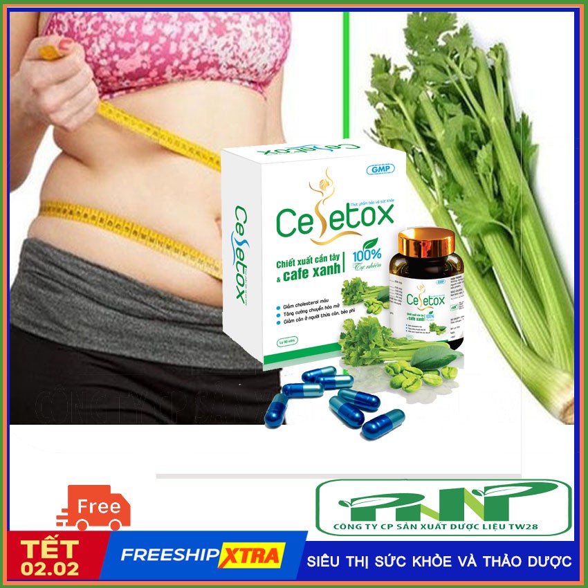 Viên Uống Thảo dược CELETOX GIẢM CÂN, GIẢM MỠ -CHIẾT XUẤT CẦN TÂY -Siêu thị sức khỏe