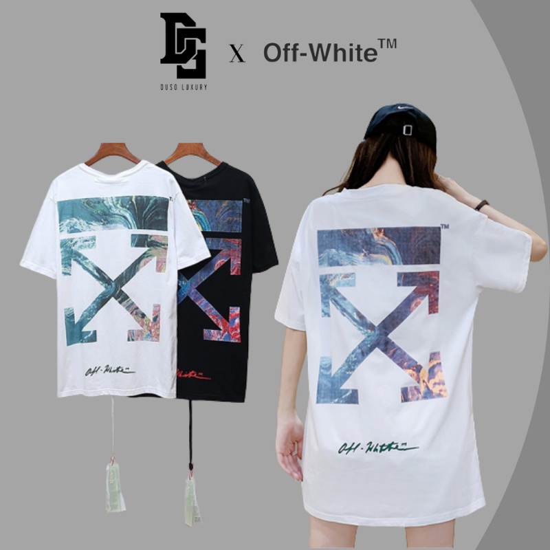 Áo Tee Off White, Áo thun Off White T-Shirt Color Wave Arrow, chất liệu Cotton, 2 màu đen, trắng DuSo.Lux