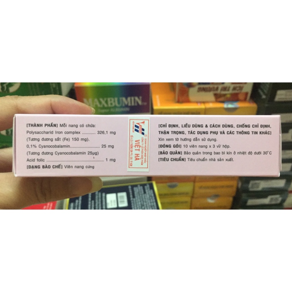 Viên bổ sung sắt hiệu quả hấp thu 100% HemoQ Mom nhập khẩu Hàn Quốc cho bà bầu, người thiếu máu ( Hộp 30 viên)
