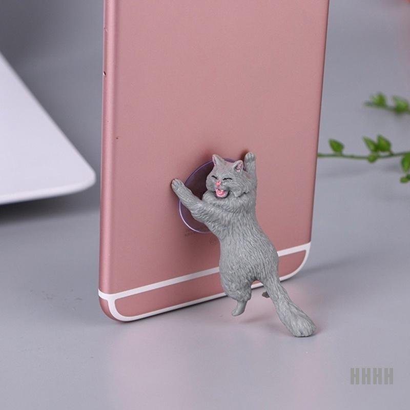 Giá Đỡ Điện Thoại / Máy Tính Bảng Hình Mèo Dễ Thương Có Giác Hút Để Bàn