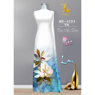 Vải may áo dài in hoa văn tà áo siêu xinh