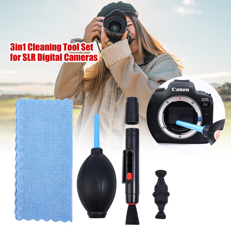 Bộ Dụng Cụ Vệ Sinh Ống Kính Máy Ảnh Đa Năng + Bút Thổi Khí + Khăn Lau Camera / Dụng Cụ Vệ Sinh Camera Cho Điện Thoại Di Động &amp; Bàn Phím