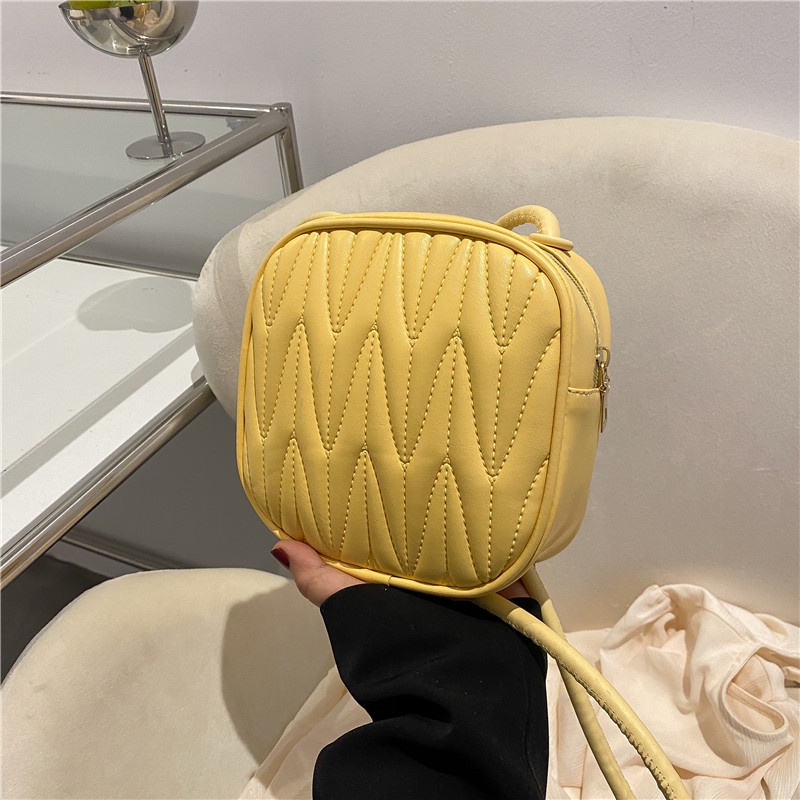 IELGY Túi Đeo Chéo Hình Vuông Nhỏ Có Khóa Kéo Đơn Giản Dành Cho Nữ