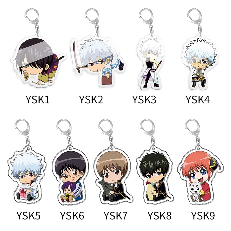 Móc Khóa Hai Mặt Bằng Acrylic Họa Tiết Hoạt Hình Gintama