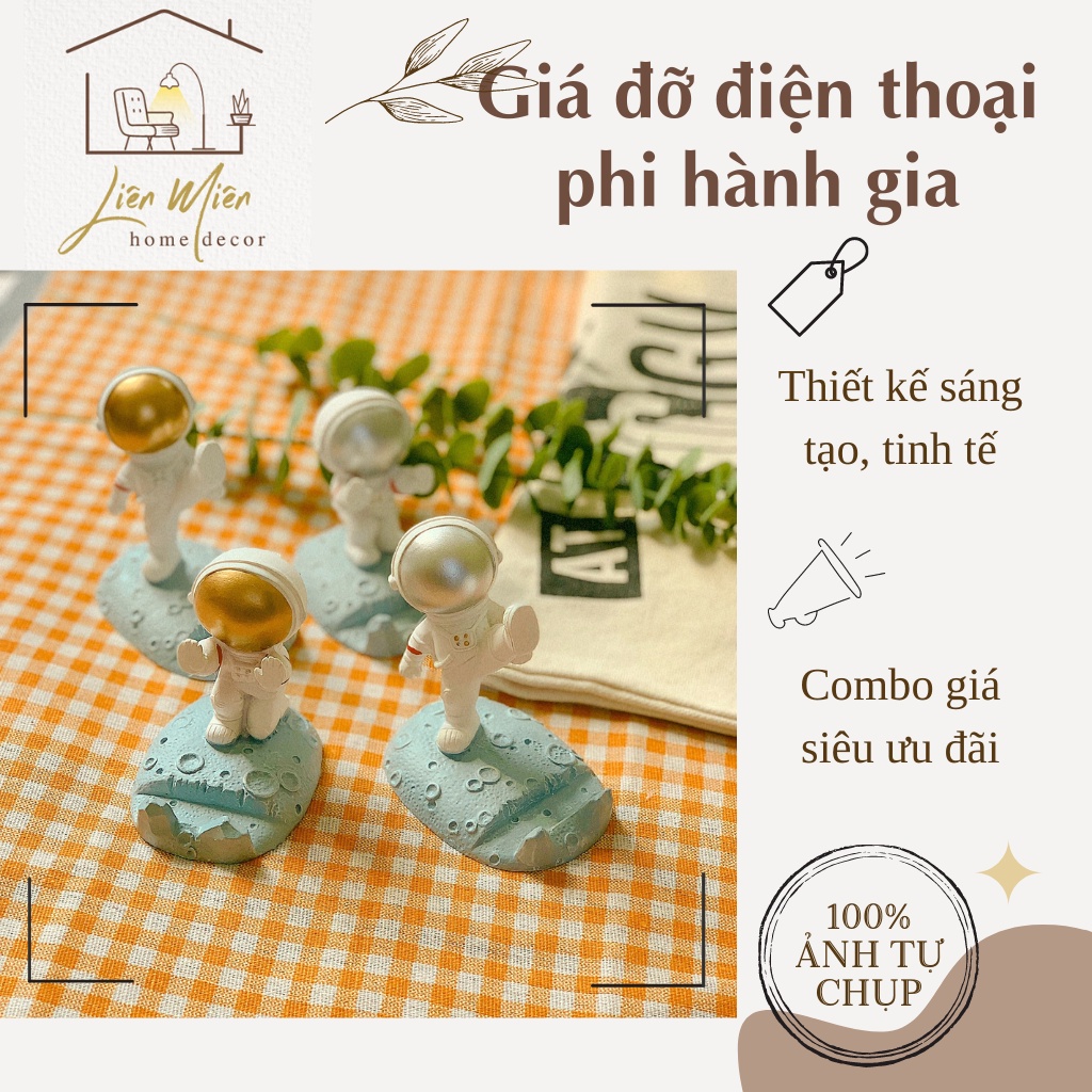 Giá đỡ điện thoại di động đa năng tượng phi hành gia sáng tạo, dễ thương decor phòng ngủ