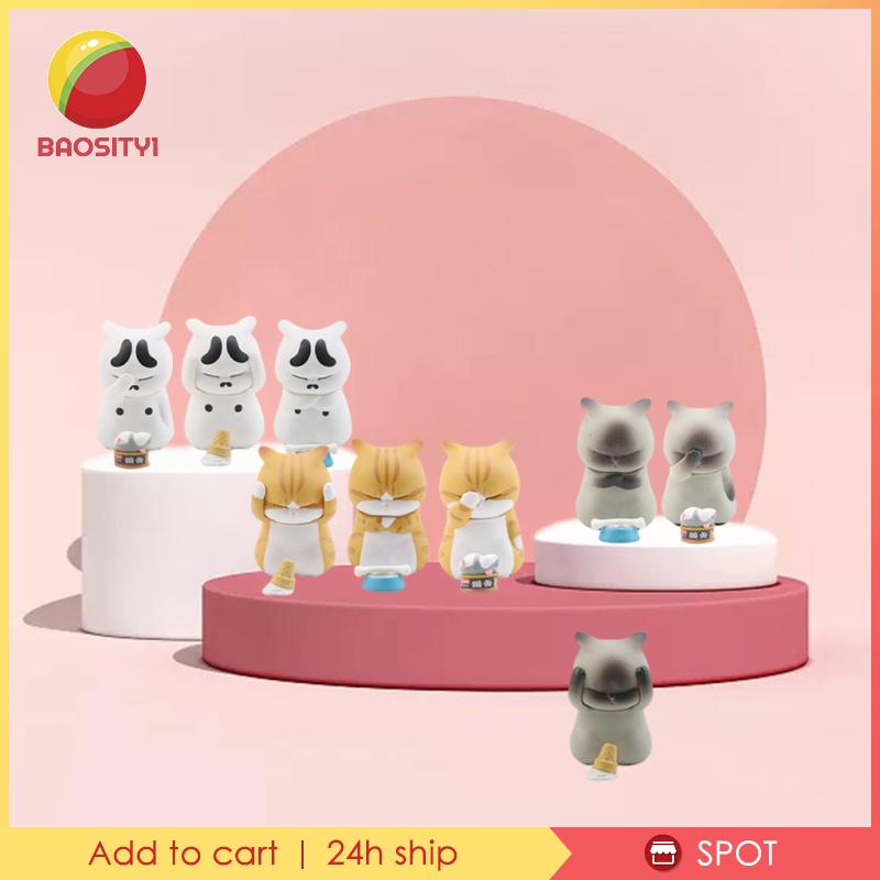 Set 1 / 9 Mô Hình Mèo Hoạt Hình Biểu Cảm Khuôn Mặt Đáng Yêu Cho Bé