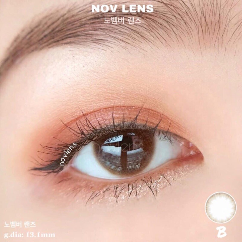 Kính áp tròng màu nâu cam trong B Colline Brown Hàn Quốc