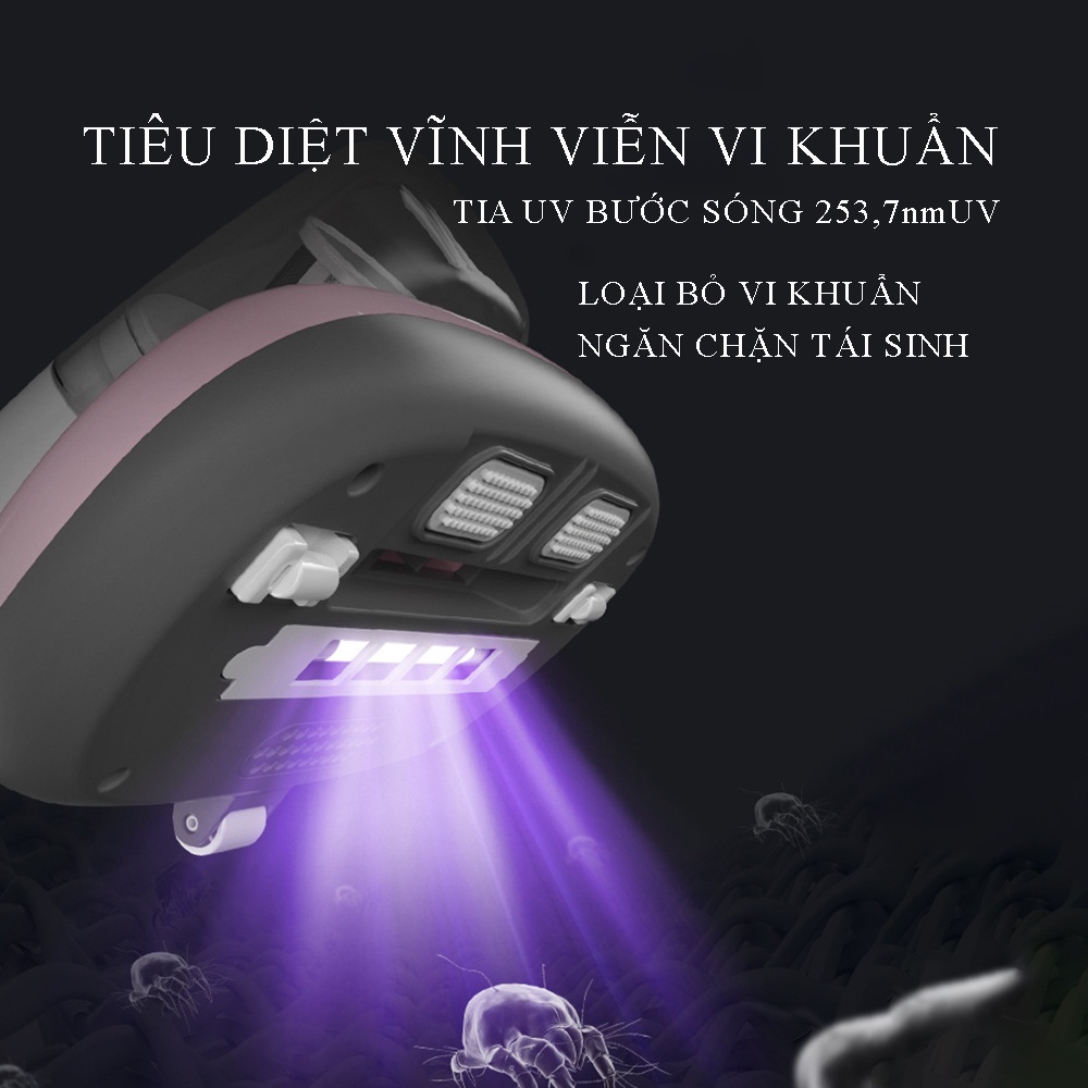 Máy hút bụi giường nệm diệt khuẩn tia UV Haier an toàn, hiệu quả. Máy hút bụi cầm tay