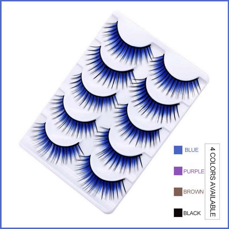 Lông mi giả H-10 sợi cứng phong cách Nhật Bản và Hàn Quốc màu tím