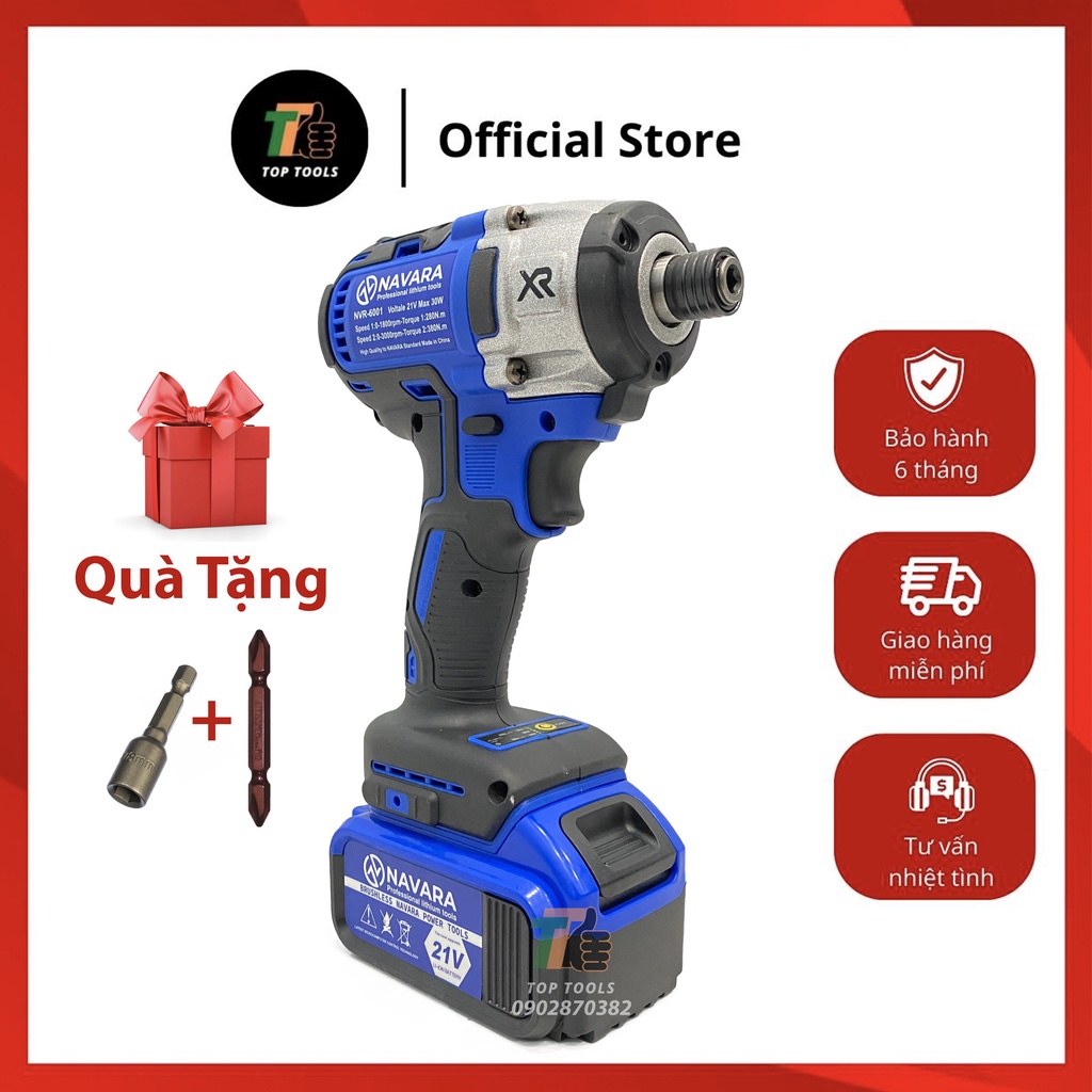 Máy Bắn Vít , Máy bắn vít Navara 6001B, Động cơ không chổi than, Pin 10 Cell 20v