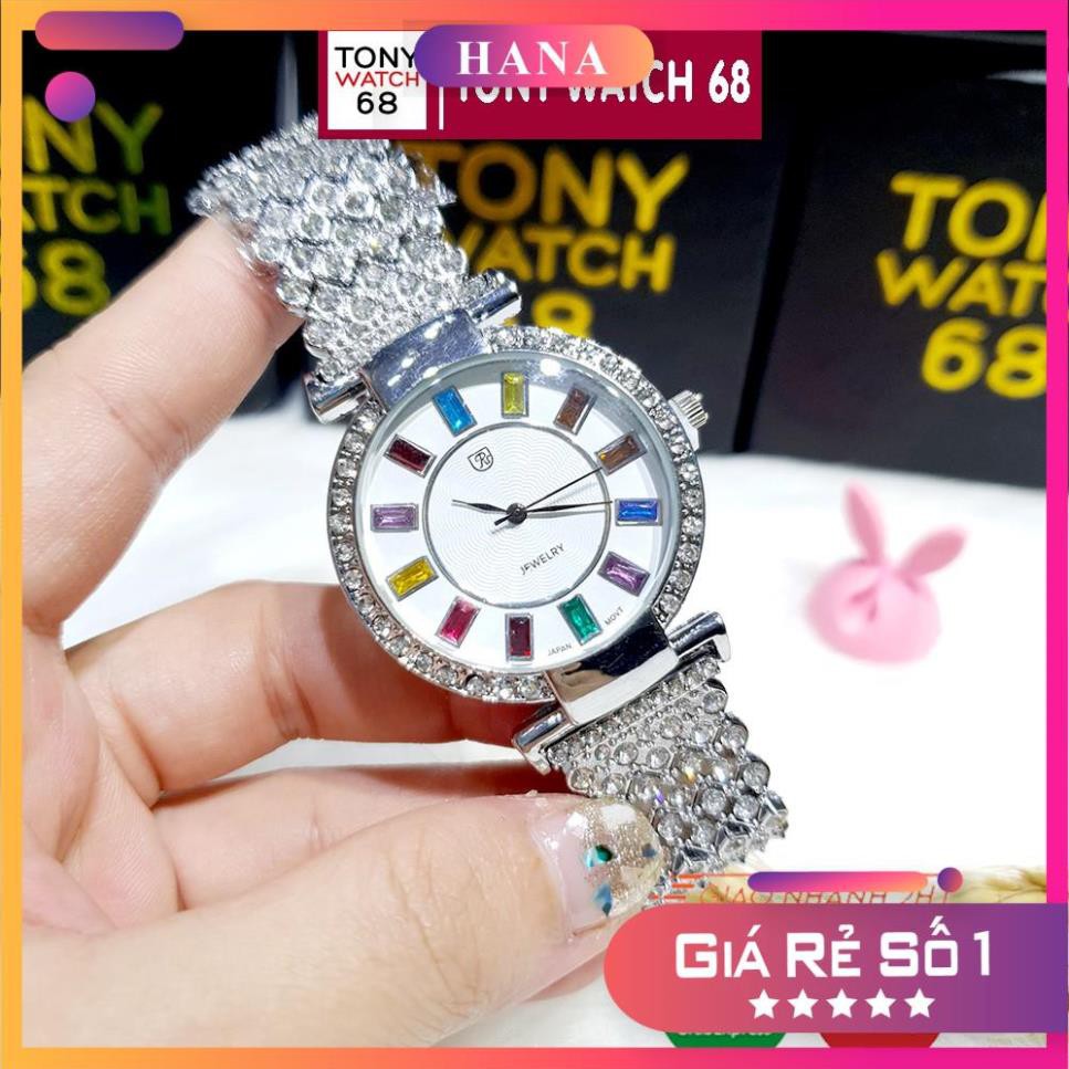 Đồng hồ nữ RC dây kim loại đính đá 7 màu độc đáo sang trọng chính hãng Tony Watch 68