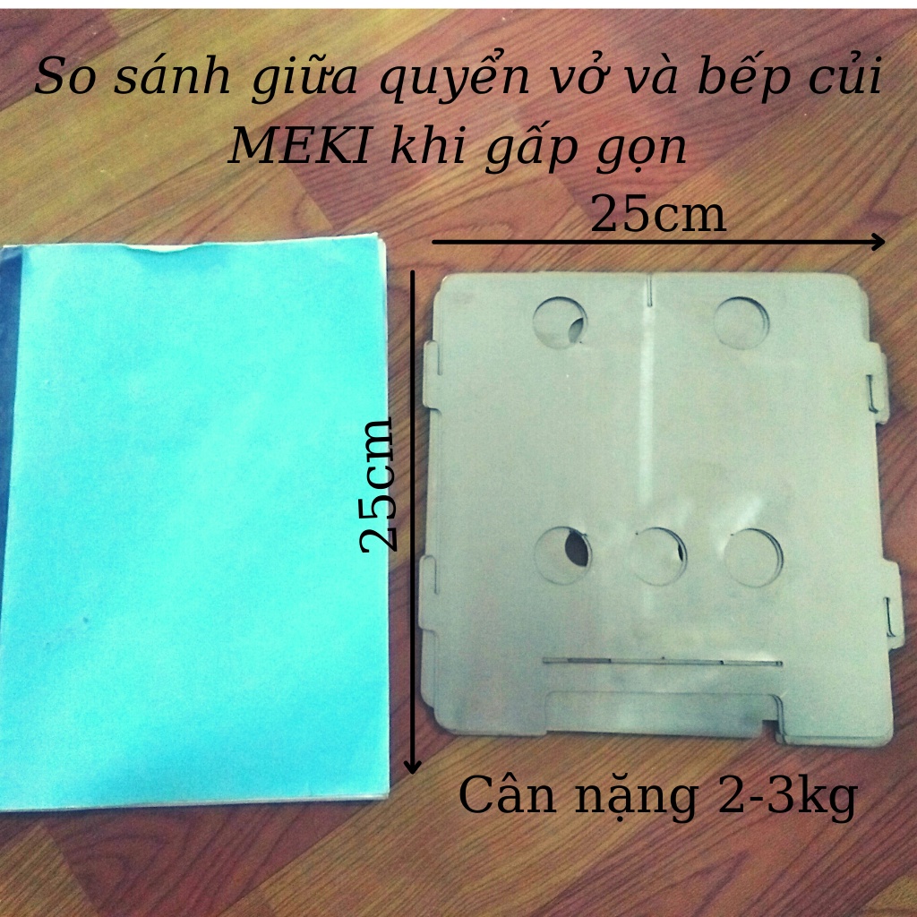 Bếp Củi Meki Xếp Gọn Tiện Dụng Picnic, Cắm Trại
