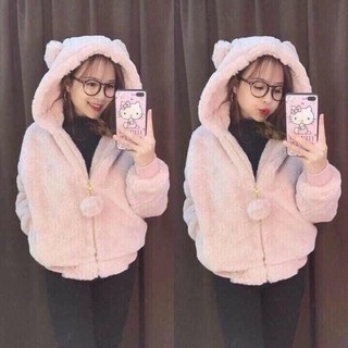   ảnh thật áo lông chất liệu lông cừu hàn quốc xuát dư kiểu dáng thời trang hàn quốc 