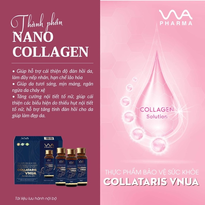 Nước uống collagen LIQUID NANO COLLATARIS - VNUA PHARMA hộp 8 lọ