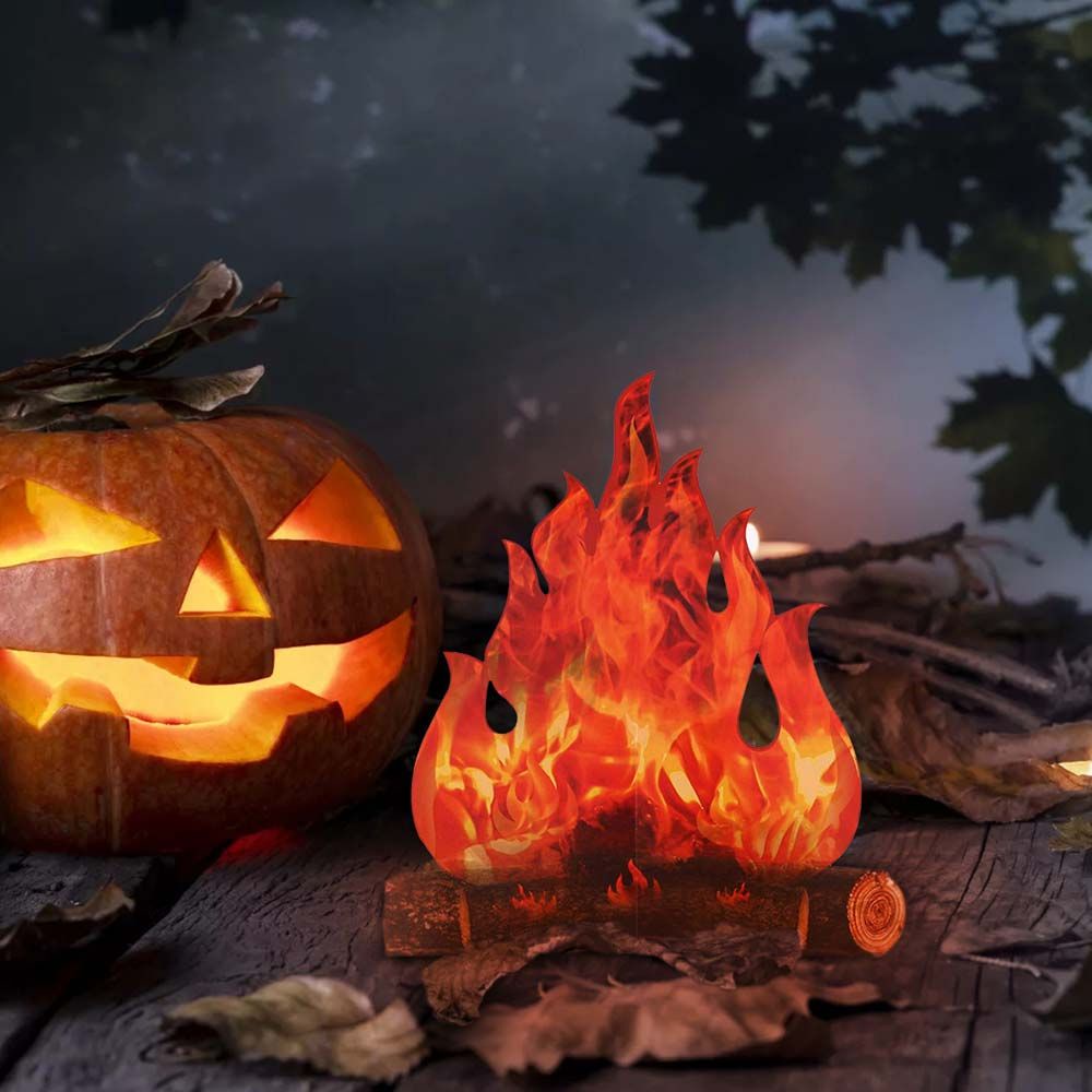 Mô hình ngọn lửa cắm trại 3D trang trí tiệc Halloween/giáng sinh