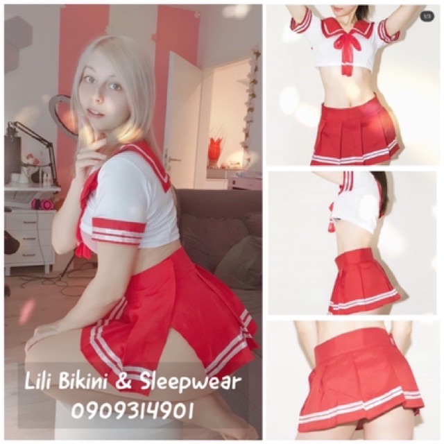 [Mã WASTUP giảm 10% tối đa 30K đơn 99K] Cosplay nữ sinh Nhật sexy đồ ngủ, cosplay sexy babe (xanh đậm, đỏ, xanh nhạt)