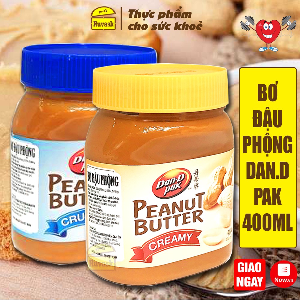 Bơ Đậu Phộng Dan D Pak 400G - Bơ Đậu Phộng Giảm Cân Ăn Kiêng Dinh Dưỡng - Đồ Ăn Vặt Nội Địa - Ruvask