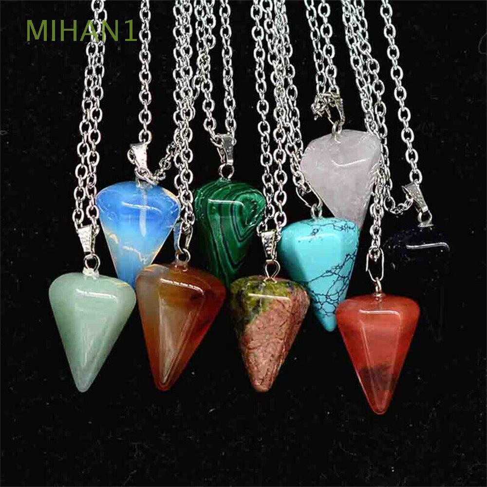 Dây chuyền mặt đá thạch anh hình lục giác thời trang