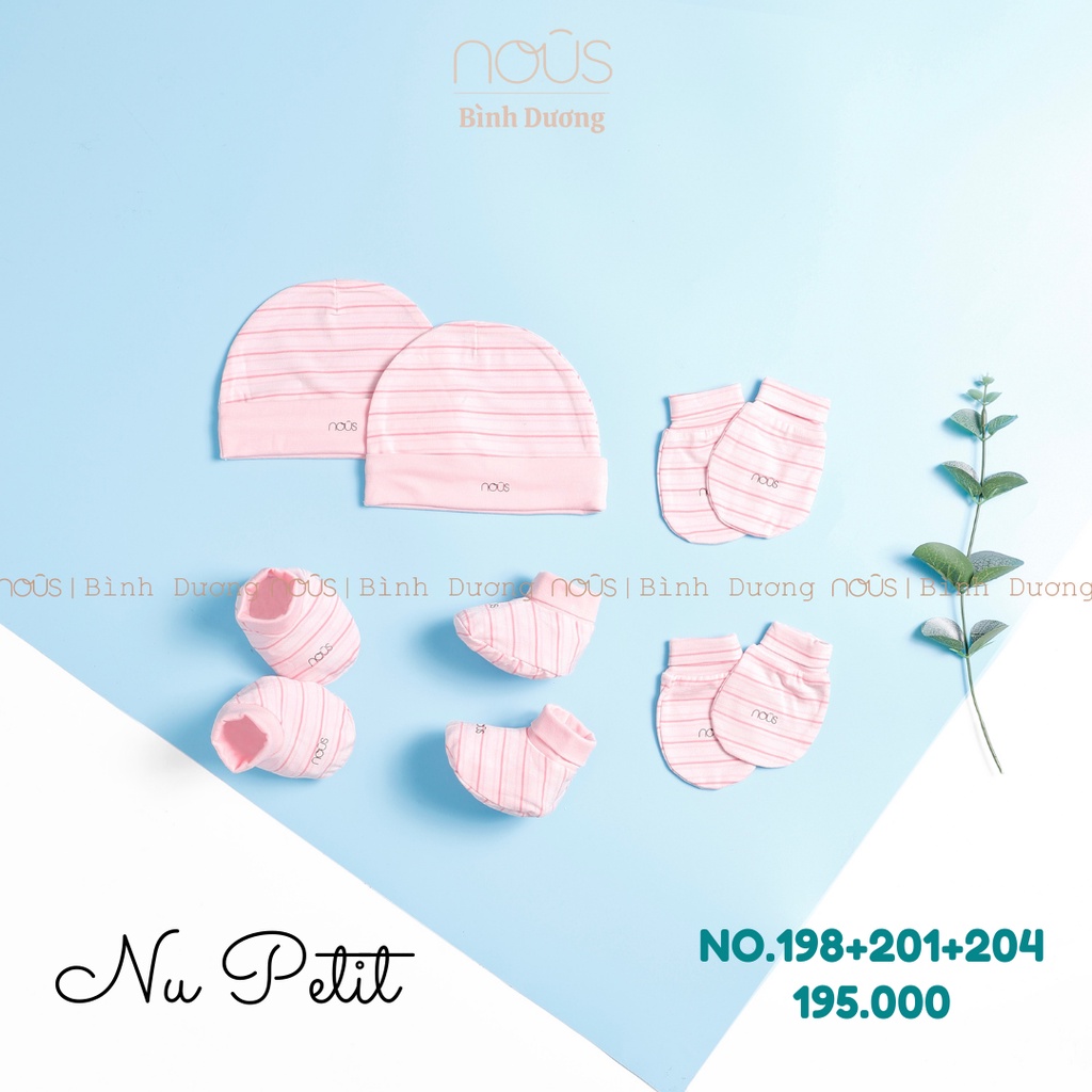 [FULL] Set Phụ Kiện Cho Bé Sơ Sinh - 2 Bao Tay Nous - 2 Bao Chân Nous - 2 Mũ Nous (Size Sơ sinh Newborn) đủ màu - BIPBIP