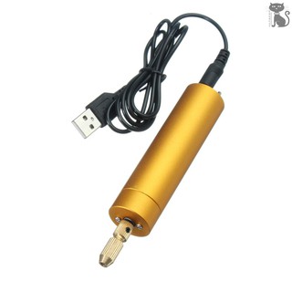 COD☆ 5V DC Mini Aluminum Electric Motor Hand Drill + 10Pcs Twist Bits DIY for Wood PCB