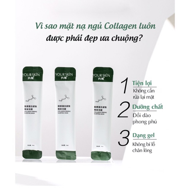 Mặt nạ ngủ collagen dưỡng trắng giúp da căng bóng trẻ hoá làn da - GX247