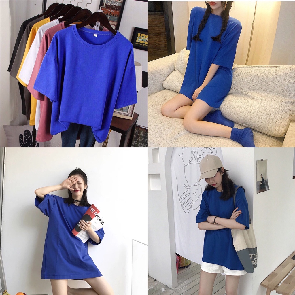 Áo Phông Trơn Nam Nữ Tay Lỡ Unisex Form Rộng Co Giãn 4 Chiều Màu Mặc Thoải Mái Nhiều Màu