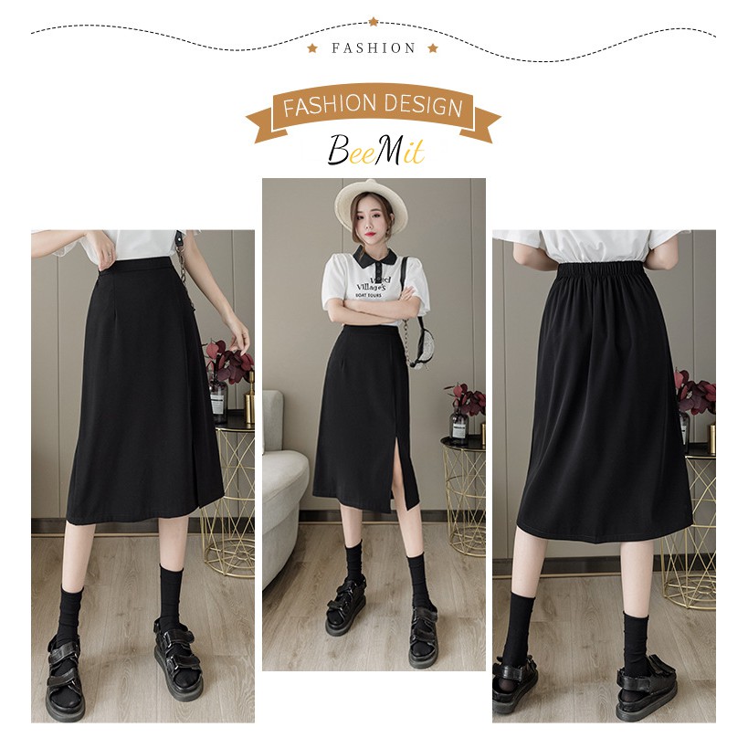 Chân Váy Dài Ulzzang Phong Cách Hàn Quốc, Chân Váy Chữ A Dài Xẻ Cạnh, chân váy dài xẻ cạnh | BigBuy360 - bigbuy360.vn