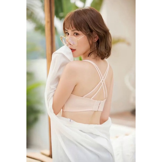 Áo ngực quây ren chống tụt, Áo lót không dây mút xốp bàn tay siêu nâng ngực tạo khe