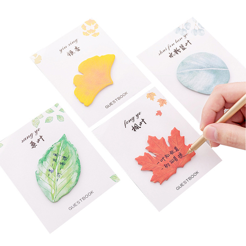 Set 30 Giấy Ghi Chú Hình Chiếc Lá Xinh Xắn Dễ Thương