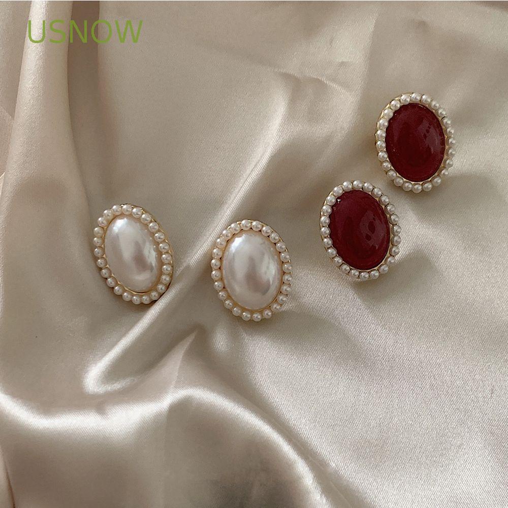 Khuyên Tai Đính Ngọc Trai Phong Cách Cổ Điển Tinh Tế Dễ Thương Cho Nữ