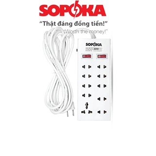 Ổ cắm điện 10 lỗ kèm dây dài 2,5m Sopoka