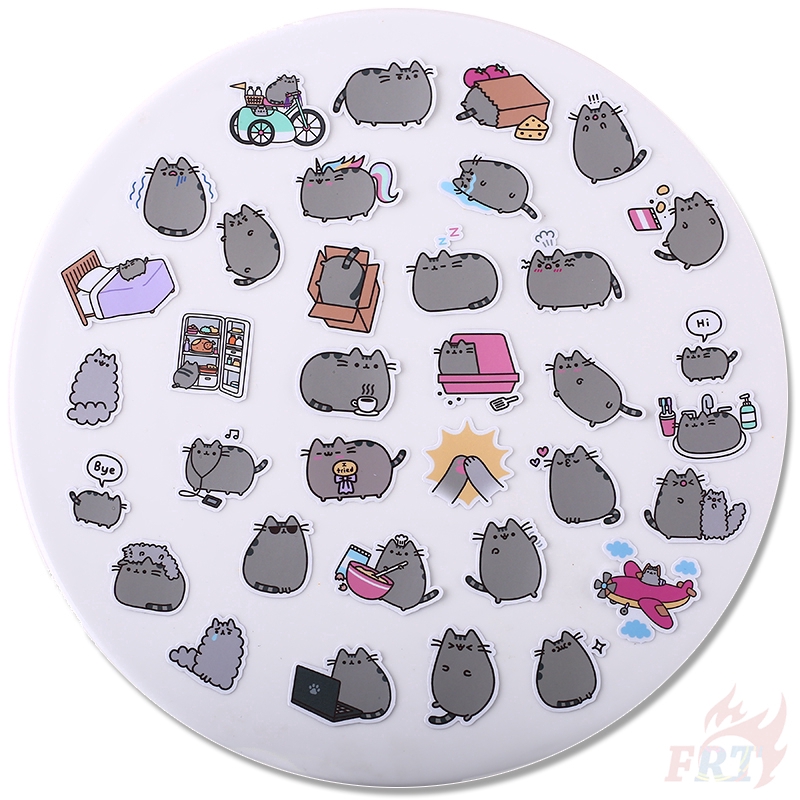 ❀ Pusheen Cat Giấy và decal dán tường ❀ 39 Pcs/set Anime Kawaii Album Scrapbooks DIY Decor Stickers ML01139