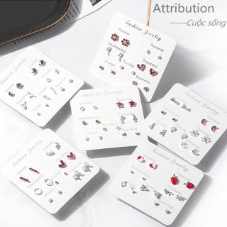khuyên tai kiểu dáng đơn giản phong cách Hàn Quốc trang sức titan
