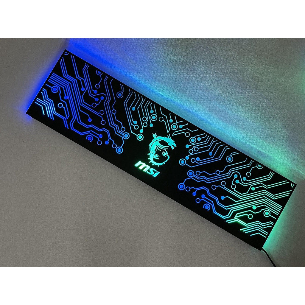 Cover Che Nguồn Máy Tính Led RGB Đồng Bộ Hub Coolmoon Và Mainboard(3Pin 5V) - Họa Tiết Mạch Điện Vô Cực và Logo Các Hãng