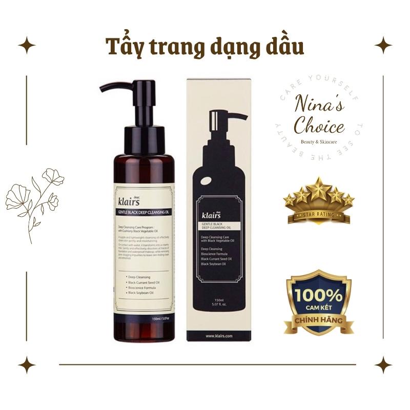 Tẩy trang dạng dầu - Klairs - thành phần tự nhiên, làm sạch da mịn màng - Gentle Black Deep Cleansing Oil