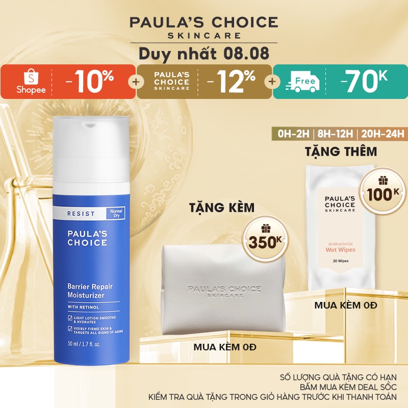 Kem dưỡng ẩm tái tạo hàng rào bảo vệ da chứa Retinol Paula's Choice Resist Barrier Repair Moisturizer 50ml mã: 7610